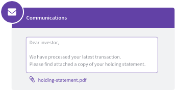 Email to investor