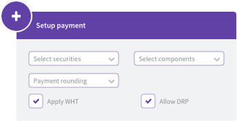 Payment setup options