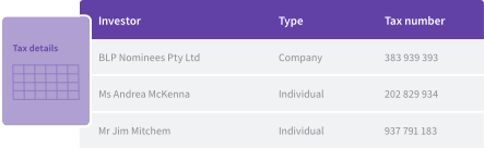 Importing tax details