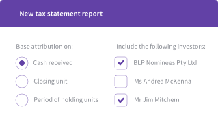 Tax statement options