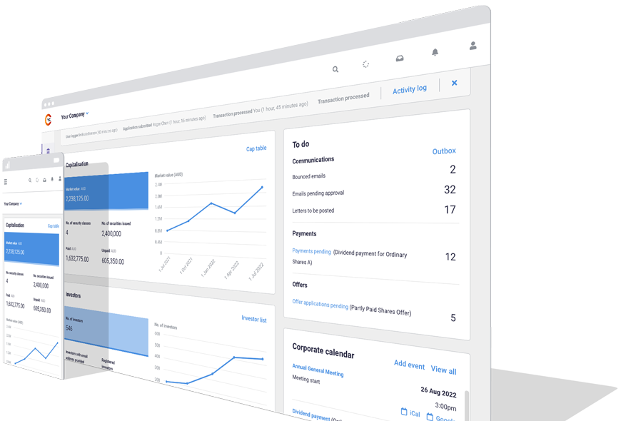 Issuer centre dashboard